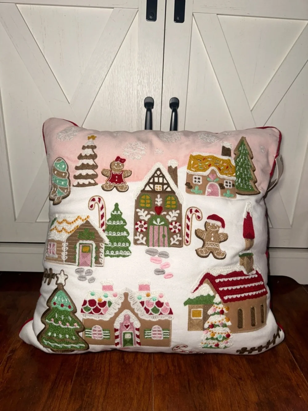 Holiday Gingerbread Village Decorative Throw Pillow